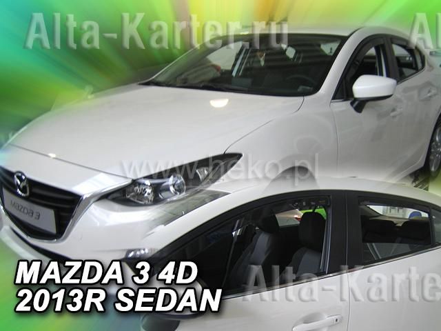 Дефлекторы Heko для окон Mazda 3 III седан 2013-2018. Артикул 23164
