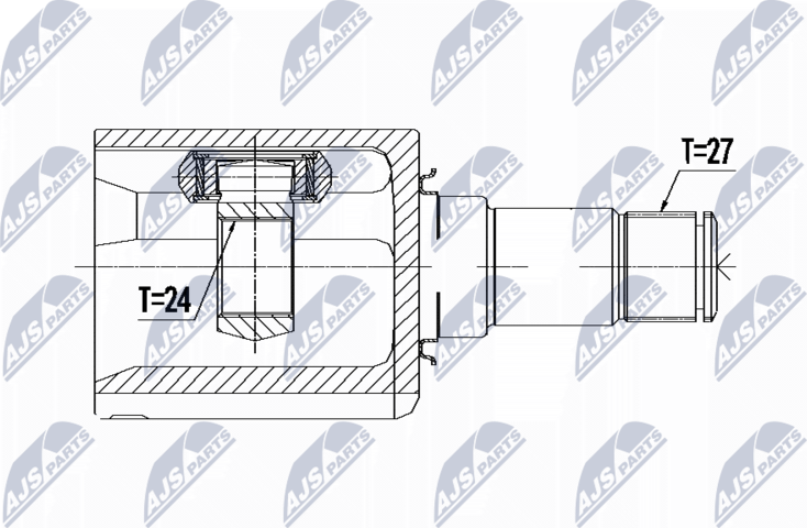 Шрус внутренний (граната) NTY. Артикул NPW-ME-086