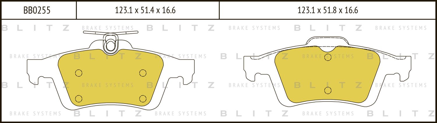 Колодки тормозные дисковые | зад | (Blitz) Blitz. Артикул BB0255