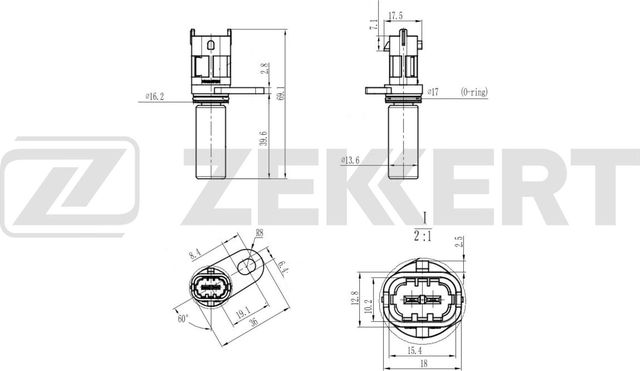 Датчик положения коленвала Zekkert. Артикул SE-4055