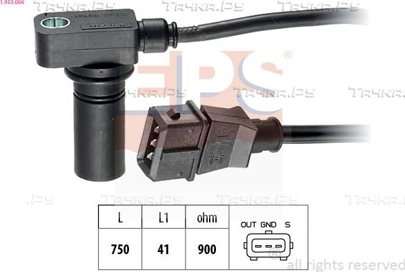 Датчик положения коленвала EPS Made in Italy - OE Equivalent для Audi V8 1988-1994. Артикул 1.953.066