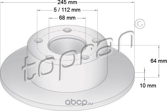Диск тормозной (Hans Pries) Hans Pries. Артикул 103757