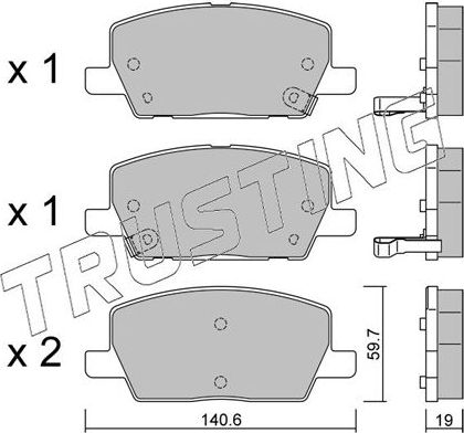 Тормозные колодки Trusting. Артикул 1212.0