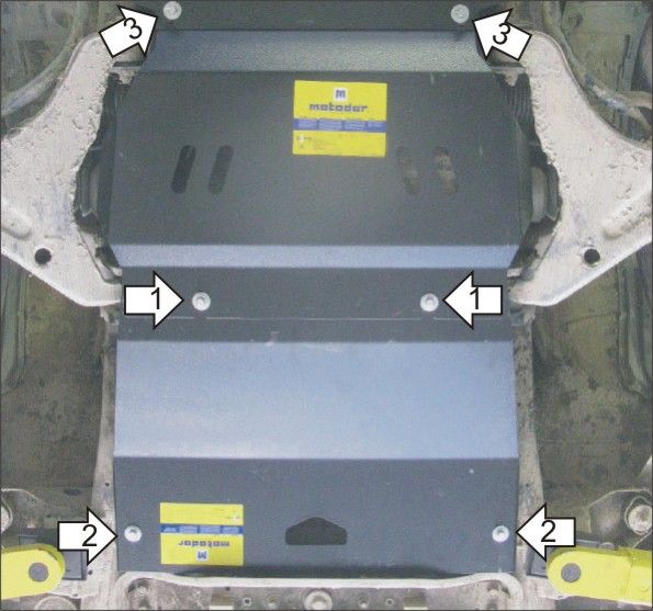 Защита Мотодор для картера и КПП Mitsubishi Pajero Sport II 2008-2011. Артикул 11318