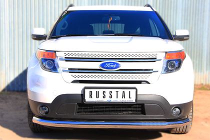 Защита переднего бампера RusStal для Ford Explorer V 2011-2016 секции d76. Артикул FEZ-001308