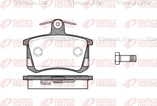Тормозные колодки Remsa задние для Audi A4 I (B5) 1994-2001. Артикул 0135.40