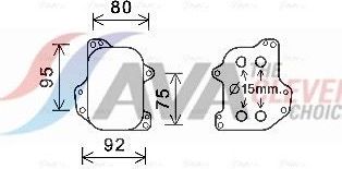Радиатор масляный (маслоохладитель) для двигателя AVA (алюминий). Артикул VN3393