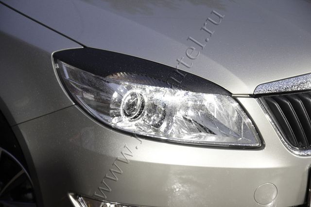 Накладки Русская Артель на передние фары (реснички) для Skoda Fabia II комби 2010-2014. Артикул RESKC-020900