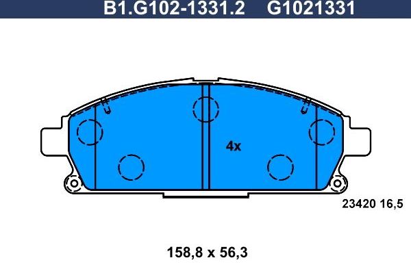 Тормозные колодки Galfer. Артикул B1.G102-1331.2