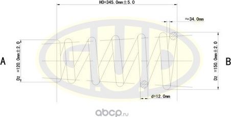 Пружина подвески G.U.D.. Артикул GCS255410