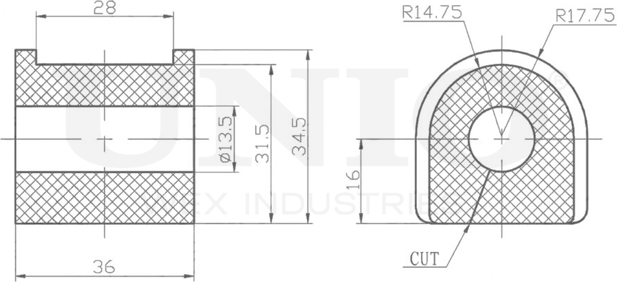 Втулка стабилизатора (Unio). Артикул RMP-10133