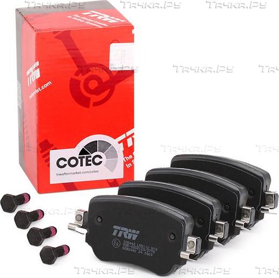 Тормозные колодки TRW COTEC задние для Skoda Octavia A7 2012-2019. Артикул GDB2042