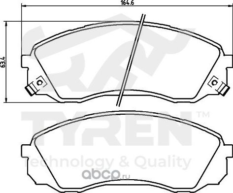 Колодки тормозные (Tyren). Артикул TYR1216081