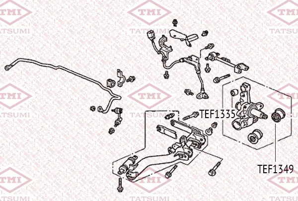 Сайлентблок поперечной тяги | зад | (Tatsumi). Артикул TEF1335