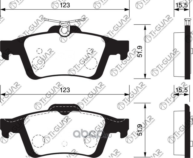 Тормозные колодки (TI-Guar). Артикул TG2702