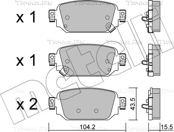 Тормозные колодки Metelli задние для Mazda CX-3 I 2018-2026. Артикул 22-1238-0