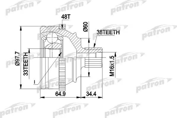 Шрус наружный (граната) Patron. Артикул PCV1124