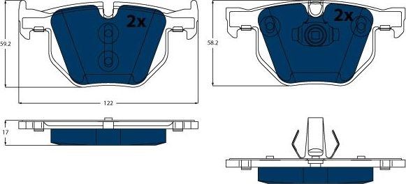 Тормозные колодки TRW ELECTRIC BLUE. Артикул GDB1730BTE