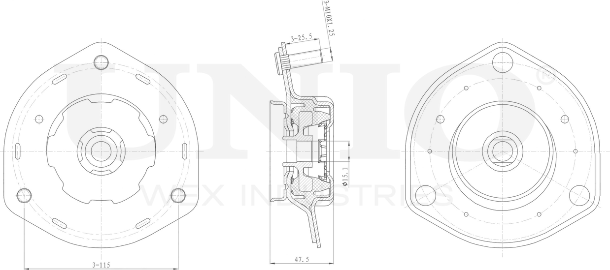 Опора амортизационной стойки (Unio). Артикул RMP-13110