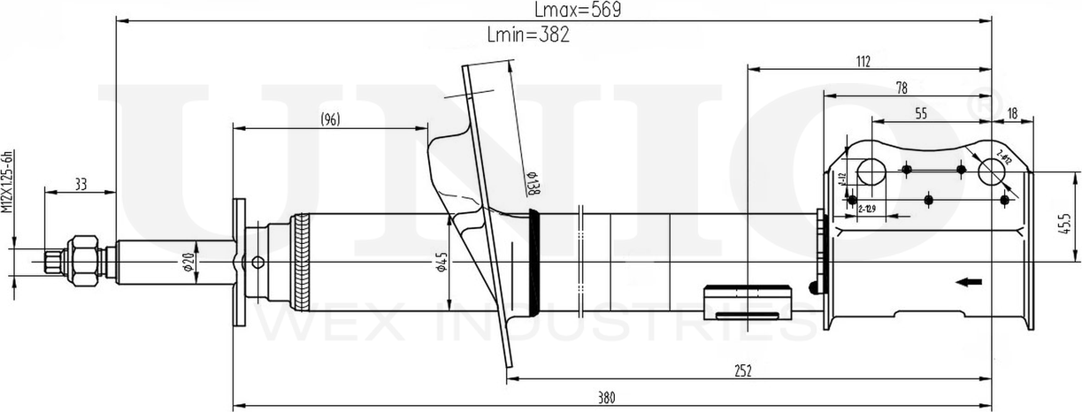 Амортизатор подвески (Unio). Артикул SAB-10069
