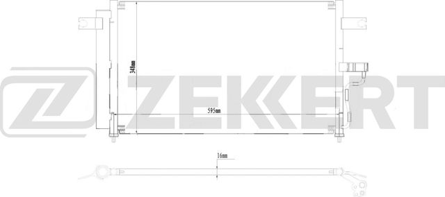 Радиатор кондиционера (конденсатор) Zekkert (алюминий / пластик) для Hyundai Accent II 1999-2005. Артикул MK-3071