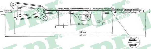 Трос ручника (тросик ручного тормоза) LPR задний правый для Nissan Almera N16 2000-2006. Артикул C0477B