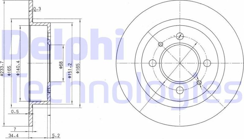 Тормозной диск Delphi. Артикул BG3126