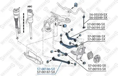 Поперечный рычаг задней подвески Stellox. Артикул 57-00186-SX