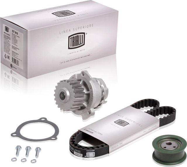 Помпа (водяной насос) с комплектом ремня ГРМ Trialli. Артикул GT 908