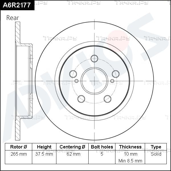 Тормозной диск Advics. Артикул A6R2177