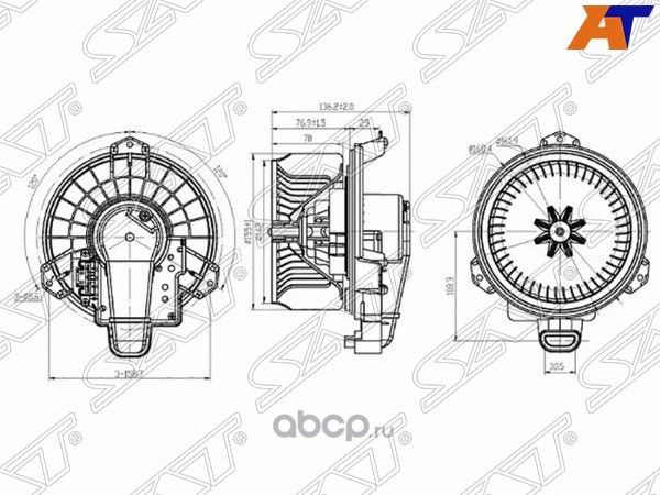 Мотор отопителя салона TOYOTA COROLLA ZE15 06-RAV4 A3 05-RAV4 A4 13-PRIUS ZVW3 09-LHD (SAT). Артикул ST940007