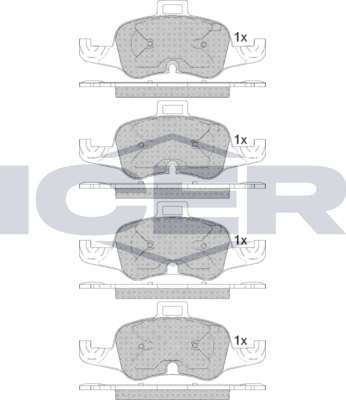 Тормозные колодки Icer для Audi TT III (8S) 2014-2026. Артикул 182233