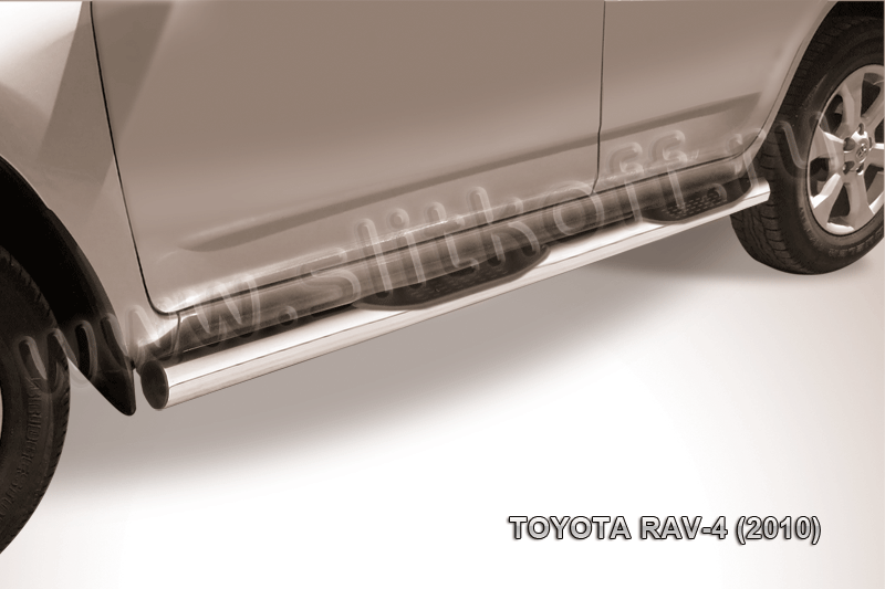 Пороги Slitkoff труба d76 с проступями для Toyota RAV4 III 2010-2012. Артикул TR410-012