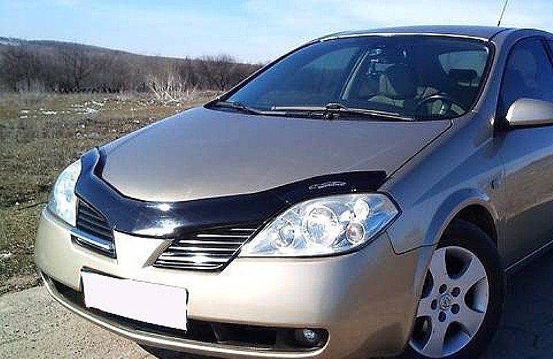Дефлектор Vip-Tuning (длинный) для капота Nissan Primera P12 2001-2008. Артикул NS10
