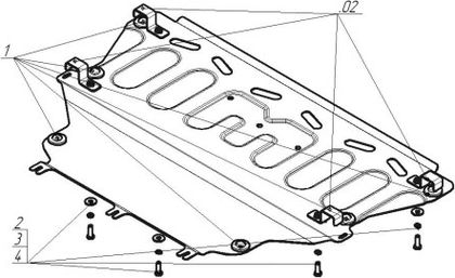 Защита Мотодор усиленная для двигателя и КПП Ford Kuga II 2013-2024. Артикул 70706 - купить в Москве, фото, отзывы, доставка по всей России. Магазин Тачка.Ру