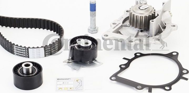 Помпа (водяной насос) с комплектом ремня ГРМ ContiTech. Артикул CT1140WP2