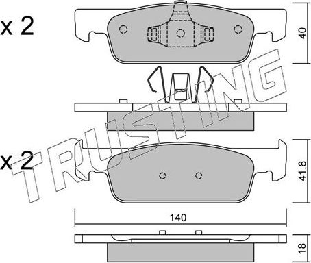 Тормозные колодки Trusting передние для Smart Forfour II ((W453) 2014-2026. Артикул 991.0