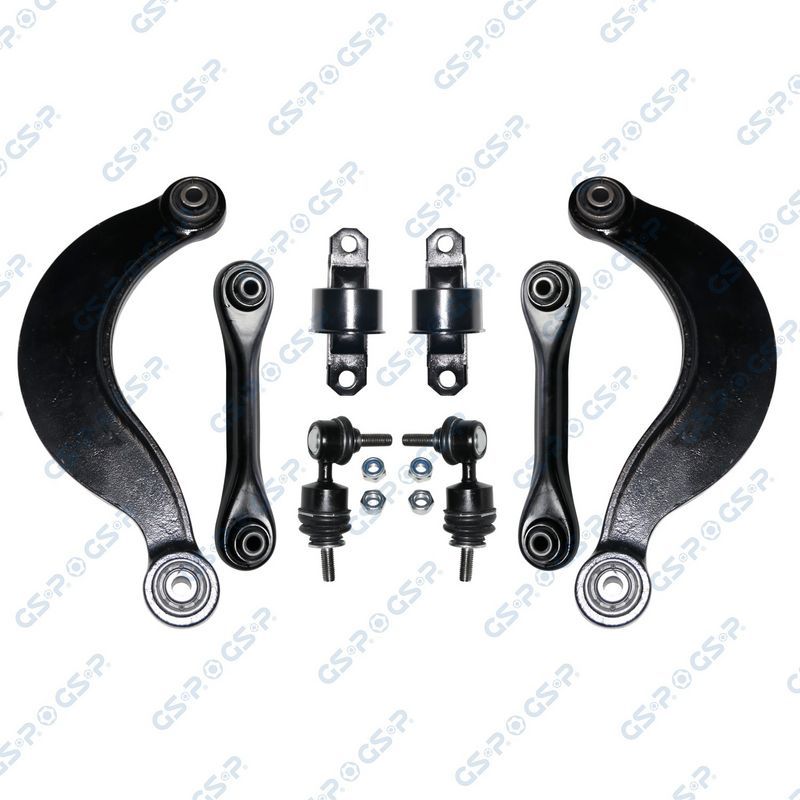 Комплект подвески FORD FOCUS II 04- зад. (4рыч.+2тяг.стаб.+2с/б+гайки) GSP. Артикул S990012SK