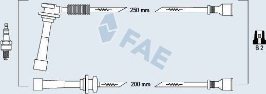Высоковольтные провода (провода зажигания) (комплект) FAE для Kia Clarus I 1996-2001. Артикул 85145