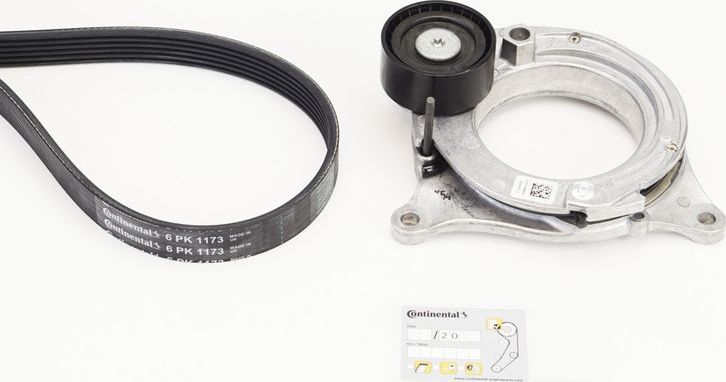 Приводной ремень поликлиновой с роликами (комплект) ContiTech. Артикул 6PK1173K1