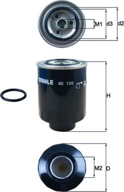 Топливный фильтр Mahle-Knecht. Артикул KC 135D
