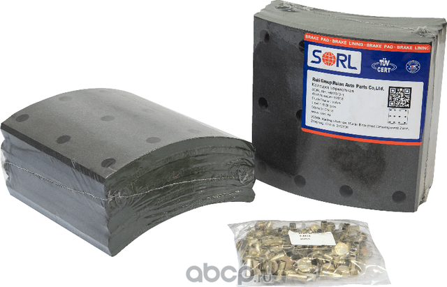 HM5602_накладка тормозная! к-т 8шт+заклепки 96шт 410x175 STD (19938)/ VOLVO (Sorl). Артикул HM5602