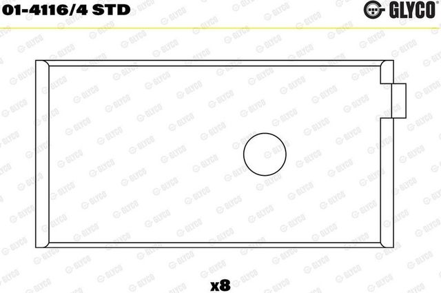 Вкладыши шатунные Glyco для Fiat Panda II 2003-2012. Артикул 01-4116/4 STD