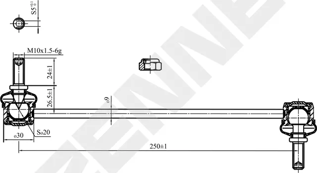 Тяга стабилизатора передняя FORD MONDEO 00-07, JAGUAR X-TYPE 01 (Zennek). Артикул DST0080