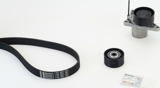 Приводной ремень поликлиновой с роликами (комплект) ContiTech. Артикул 7PK1687K1