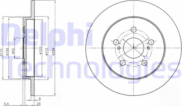 Тормозной диск Delphi задний для Lexus CT I 2011-2018. Артикул BG4201C