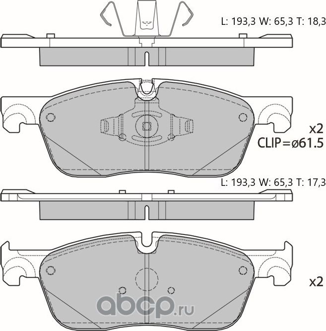 Колодки тормозные дисковые Avantech (противоскрипная пластина в компл.). Артикул AV075