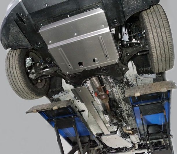 Защита алюминиевая ТСС (4 мм) длякартера, КПП, топливопровода, бака и заднего редуктора Exeed TXL 2020-2026. Артикул ZKTCC00471K