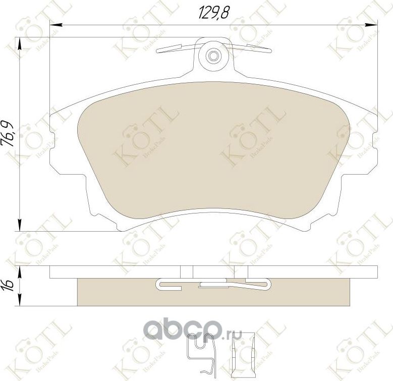 Колодки тормозные дисковые передние к-т MITSUBISHI CARISMA 95-06/COLT 04-/VOLVO S4 (Kotl) Kotl. Артикул 1313kt