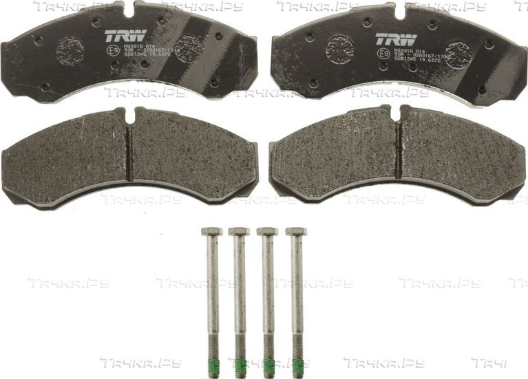 Тормозные колодки TRW COTEC передние для Nissan Cabstar F24M, F24W 2006-2013. Артикул GDB1345
